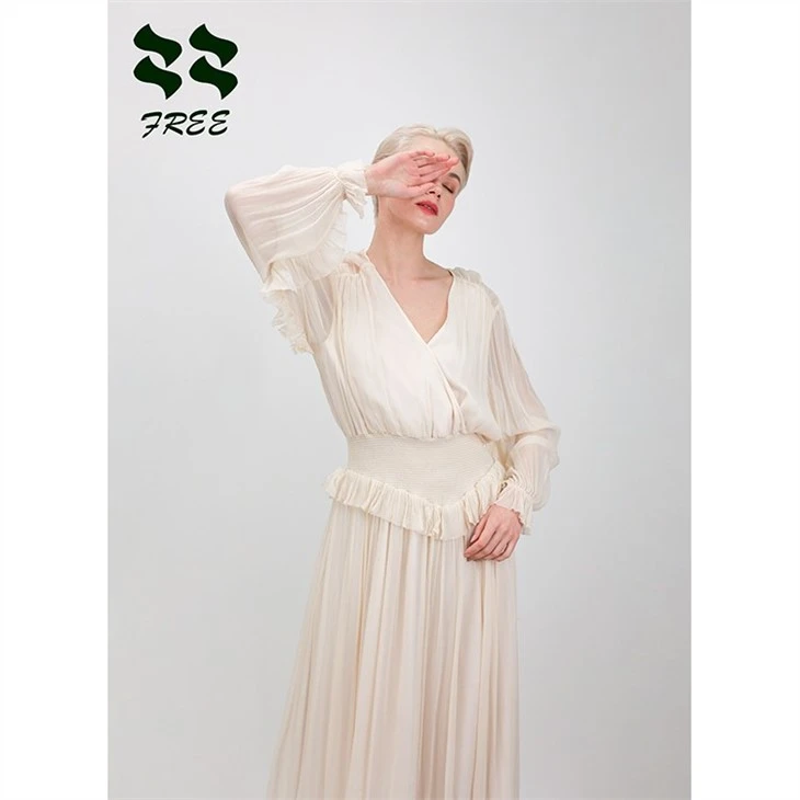 frilly wrap dress