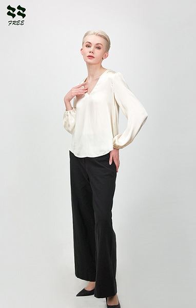 Dames zijden linnen rechte broek leverancier